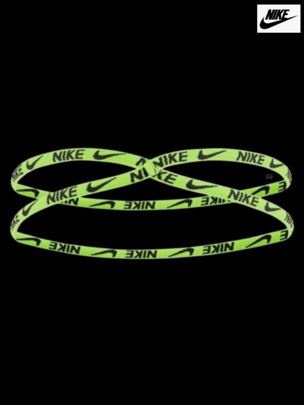NIKE Women’s Skinny Headband – Neon Volt Script, Stretchy No‑Slip Fit – NWT